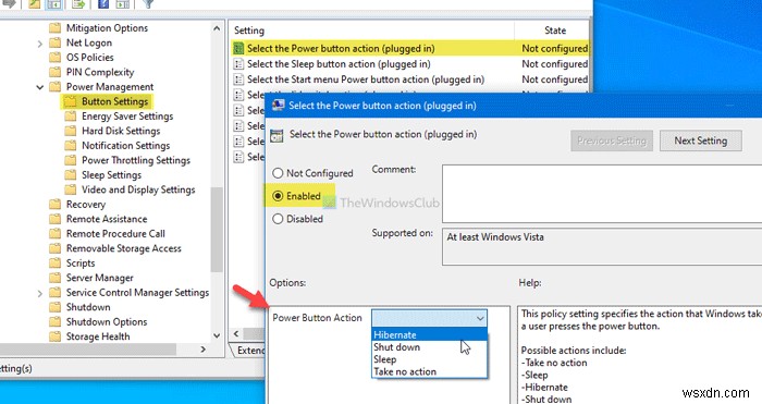 Windows 11/10에서 배터리 사용 시와 전원 연결 시 전원 버튼 동작 변경하는 방법