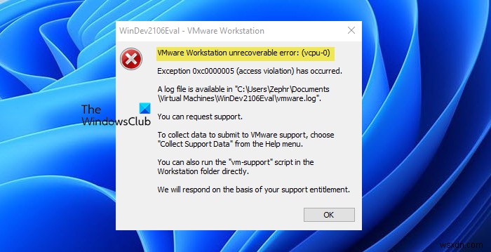 VMware Workstation 복구할 수 없는 오류(vcpu-0) 완벽 해결 방법
