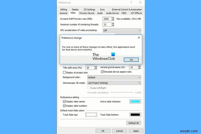 Sony Vegas가 Windows 11/10에서 계속 충돌하거나 응답하지 않을 때 해결 방법