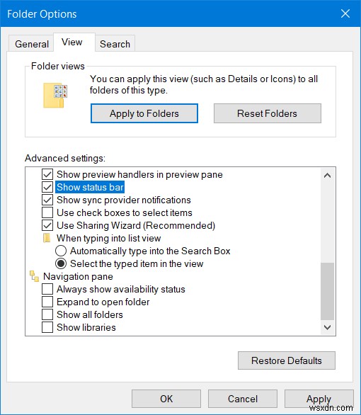 Windows 11/10 파일 탐색기에서 상태 표시줄 활성화 및 비활성화하는 방법