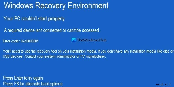 Windows 11/10 오류 0xc000021a, 0xc0000001  PC를 올바르게 시작할 수 없습니다  해결 방법