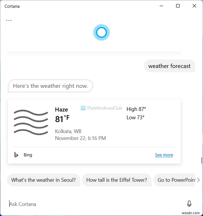 Windows 11/10에서 코타나(Cortana)로 할 수 있는 10가지 유용한 기능