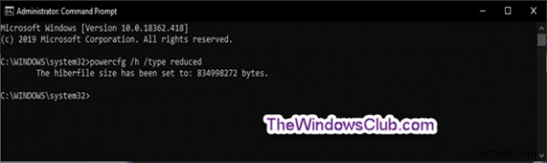 Windows 11/10에서 하이버파일(Hiberfile) 유형을 전체 또는 축소로 지정하는 방법