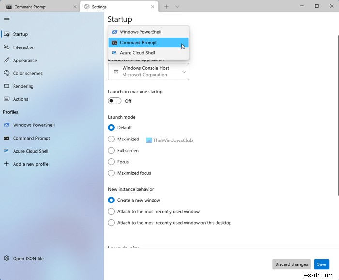 Windows 11에서 Windows 터미널을 기본 터미널 응용 프로그램으로 설정하는 방법