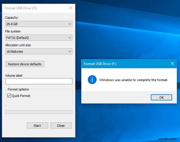 Windows에서 포맷을 완료할 수 없습니다 – SD 카드, USB 드라이브, 외장 디스크 오류 해결 방법