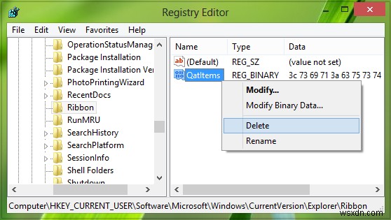 Windows 11/10 레지스트리로 파일 탐색기  빠른 실행 도구 모음  초기화하는 방법