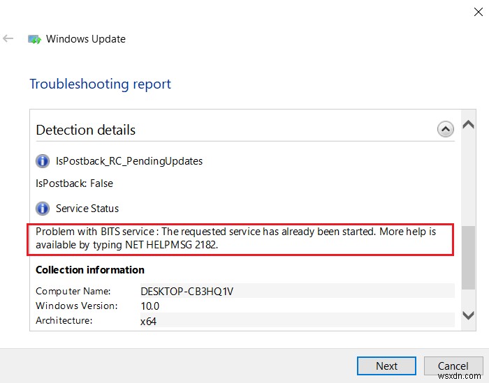 Windows 11/10에서 BITS 서비스 오류  NET HELPMSG 2182  해결 방법