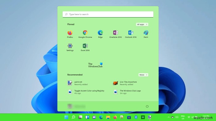 Windows 11 시작 메뉴·작업 표시줄 강조 색상 켜기/끄기 방법