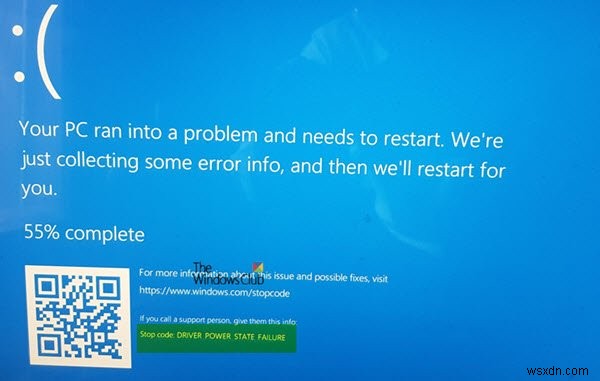 Windows 11/10 DRIVER POWER STATE FAILURE 블루스크린 오류 해결 방법
