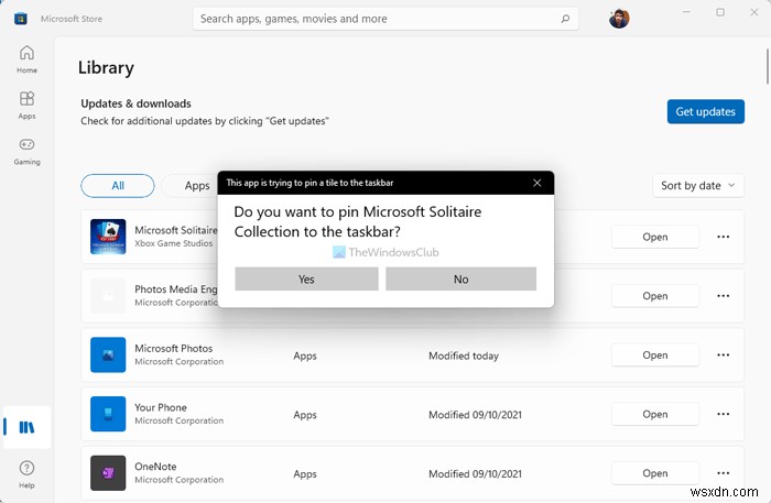 Windows 11에서 Microsoft Store로 앱·게임을 작업 표시줄에 고정하는 방법