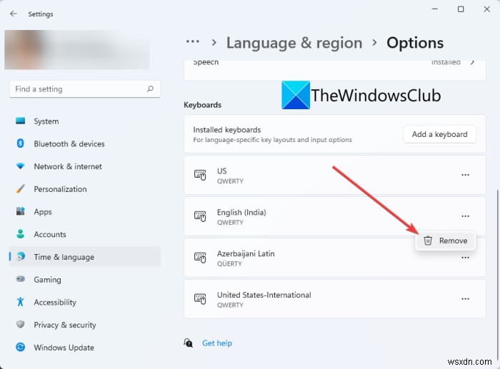 Windows 11에서 키보드 레이아웃 추가 및 삭제하는 방법