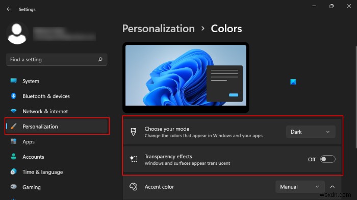 다크 테마 사용 여부와 상관없이 Windows 11 시작 메뉴·작업 표시줄을 검은색으로 만드는 방법