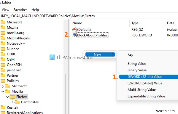 Windows 11/10에서 Firefox 프로필 관리자(about:profiles) 접근 차단하는 방법