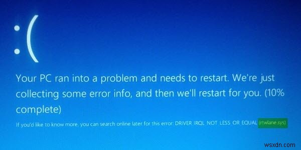 Windows 11/10에서 rtwlane.sys 블루스크린 오류 해결하는 방법