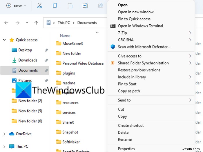 Windows 11에서 이전 클래식 우클릭 컨텍스트 메뉴 복원하는 방법