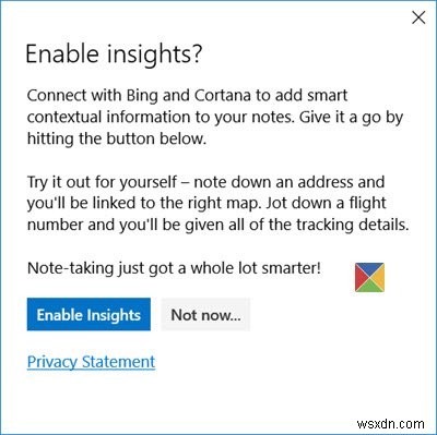 Windows 11/10에서 스티키 노트 Insights 기능 활성화 및 비활성화하는 방법