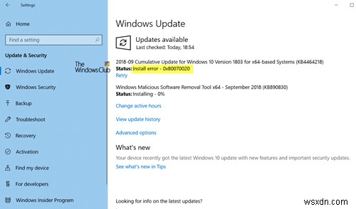 Windows 업데이트 설치 오류 0x80070020 완벽 해결 가이드