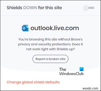 Brave 브라우저에서 Outlook.com 등 웹사이트 페이지가 로드되지 않을 때 해결 방법