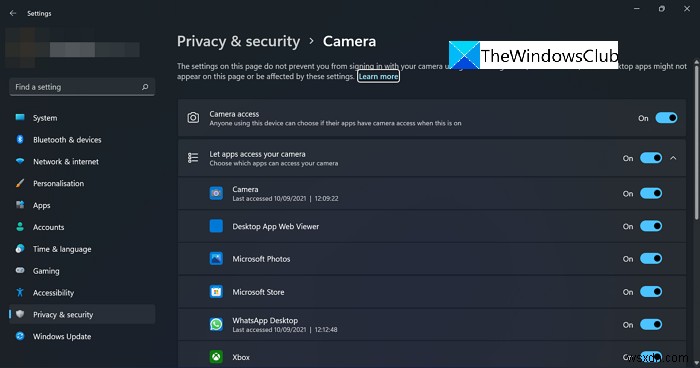Windows 11에서 카메라·마이크·위치 정보를 사용하는 앱 확인하는 방법