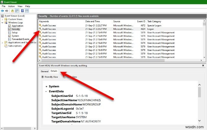 Windows 11/10에서 사용자 로그인 기록 확인하는 방법 총정리