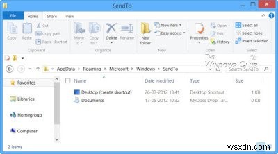 Windows 11/10에서 보내기(Send To) 메뉴 항목 추가, 삭제 및 편집하는 방법