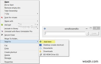 Windows 11/10에서 보내기(Send To) 메뉴 항목 추가, 삭제 및 편집하는 방법
