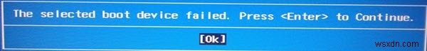 Windows 11/10 선택한 부팅 장치 실패 오류 해결 방법