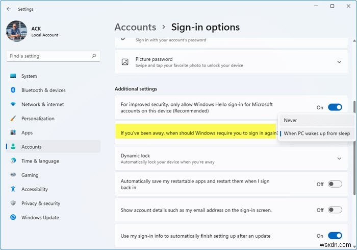 Windows 11/10 절전 모드 해제 후 로그인 화면 비활성화하는 방법