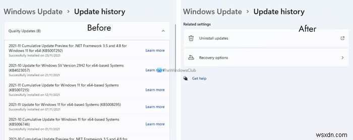 Windows 11/10에서 Windows 업데이트 기록을 삭제하는 3가지 방법