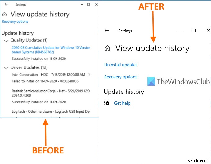 Windows 11/10에서 Windows 업데이트 기록을 삭제하는 3가지 방법