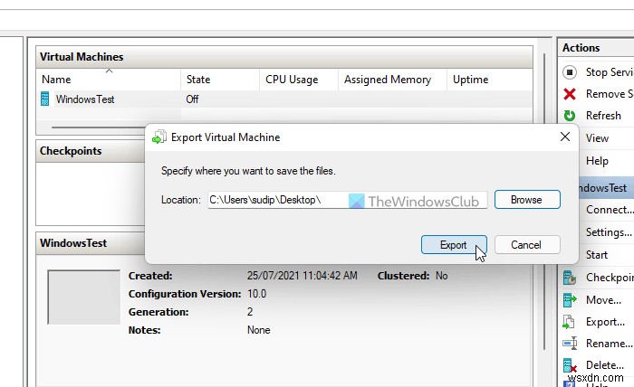 Hyper-V 가상 하드 디스크를 대상 폴더에 복사하는 동안 오류가 발생했습니다 해결 방법