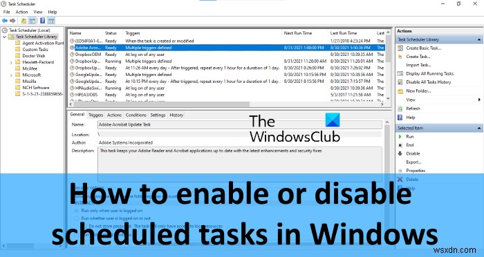 Windows 11/10에서 예약 작업을 활성화 또는 비활성화하는 3가지 방법