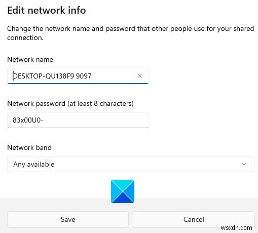 Windows 11/10 모바일 핫스팟 만들기: 핫스팟 이름과 비밀번호 변경 방법