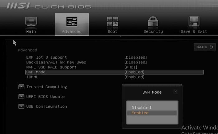 MSI B450 Gaming Plus Max 메인보드에서 가상화(IOMMU/SVM) 활성화하는 방법