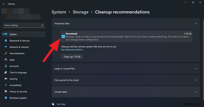 Windows 11 정리 권장 사항 기능으로 디스크 공간 확보하는 방법