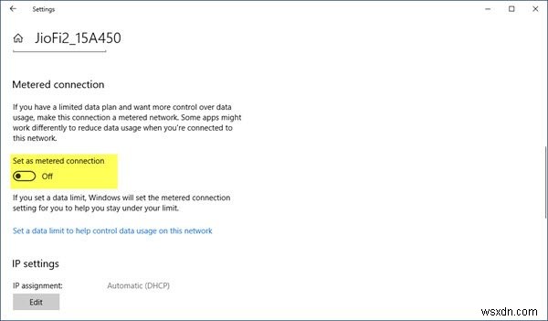 Windows 11/10에서 종량제 연결(Metered Connection) 설정하는 방법