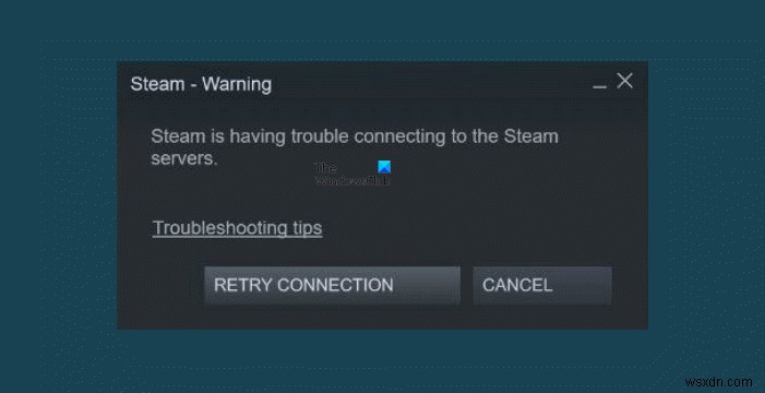 Windows PC에서 Steam 서버 연결 오류 발생 시 해결 방법