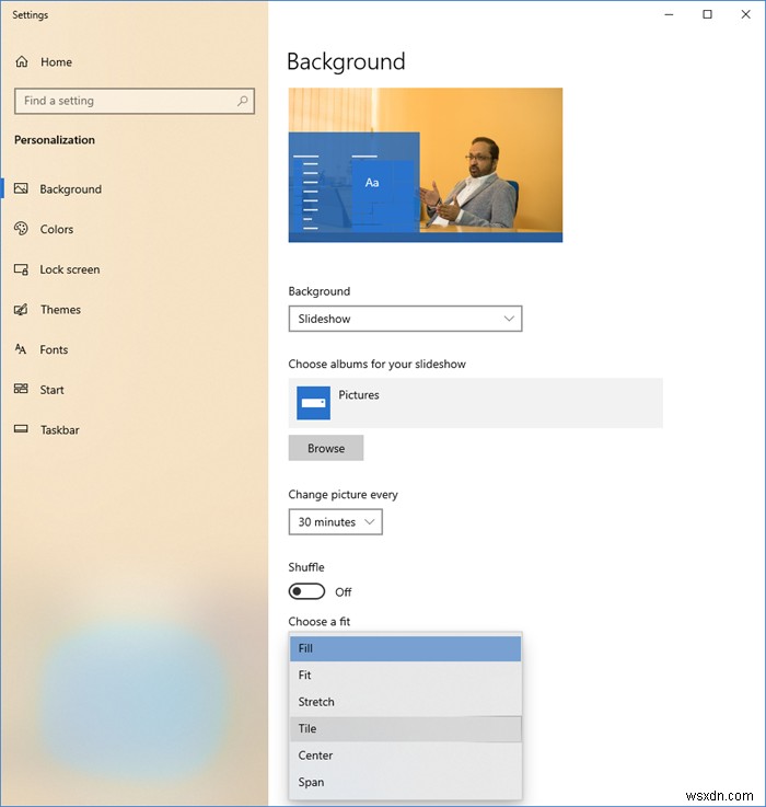 Windows 11/10 배경화면 설정 완벽 가이드: 가운데, 채우기, 맞춤, 늘이기, 타일, 스팬 옵션 차이점