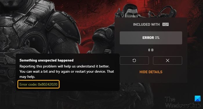 Windows PC에서 Xbox 게임 설치 시 오류 코드 0x80242022 해결 방법