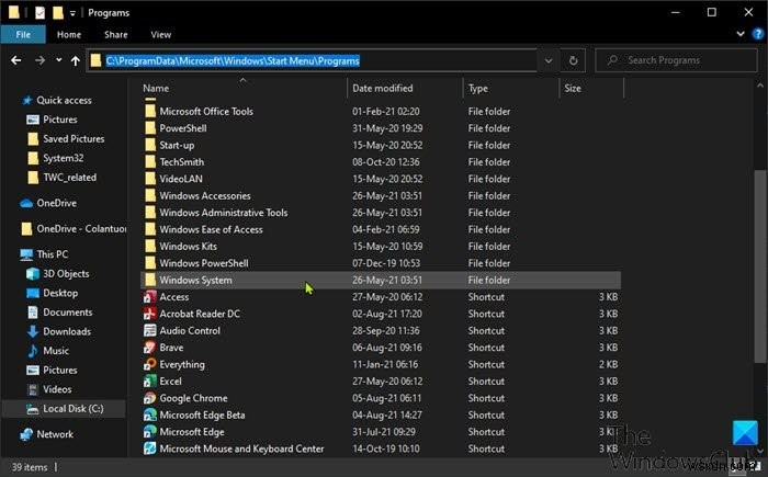Windows 11/10 시작 메뉴  모든 앱 에서 항목 추가·제거하는 방법 총정리