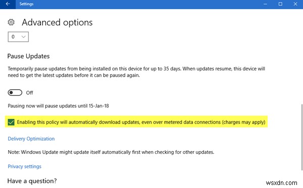 종량제 연결에서도 Windows 업데이트 자동 다운로드 허용하는 방법