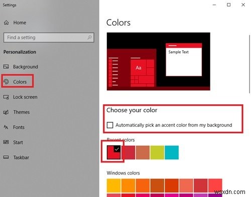 Windows 11/10 시작 메뉴에 사용자 지정 색상 테마를 적용하는 방법