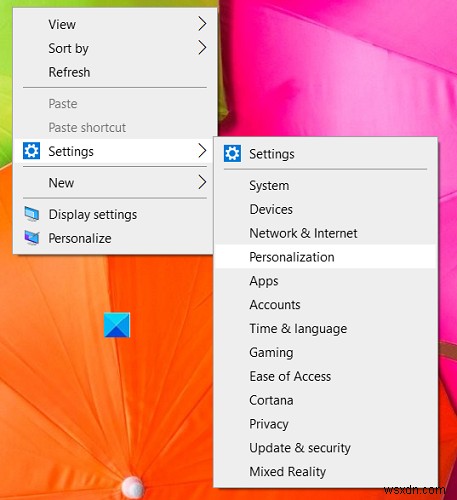 Windows 11/10 바탕 화면 우클릭 메뉴에 설정 추가하는 방법