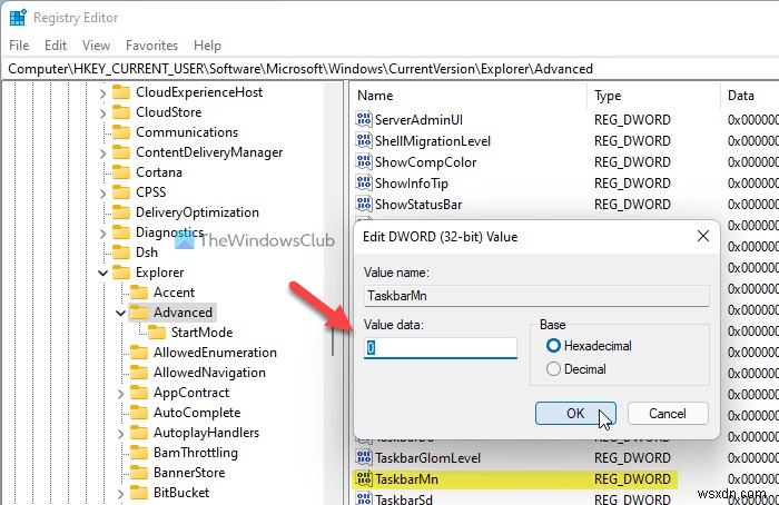 Windows 11 작업 표시줄에서 채팅 아이콘 숨기기 또는 제거하는 5가지 방법