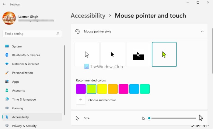 Windows 11/10에서 마우스 포인터 색상 변경하기 – 빨간색, 검은색 등으로 가시성 높이기