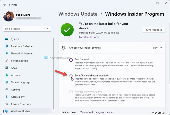 Windows 11에서 인사이더 채널 변경하는 방법 – Dev 채널에서 Beta 채널로 전환하기