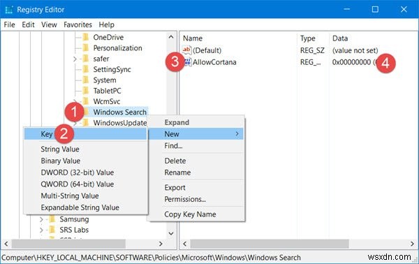 레지스트리 또는 그룹 정책으로 Windows 11/10에서 Cortana 완전히 비활성화하는 방법