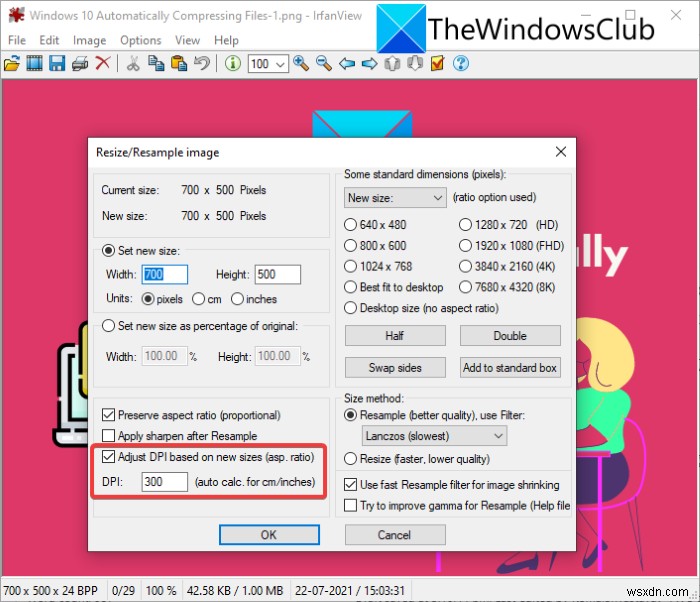Windows 11/10에서 이미지 DPI 확인하고 변경하는 방법 총정리