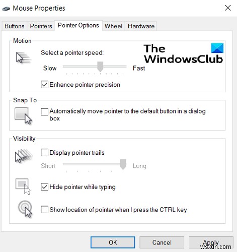 Windows 11/10에서 마우스 설정을 기본값으로 재설정하는 방법
