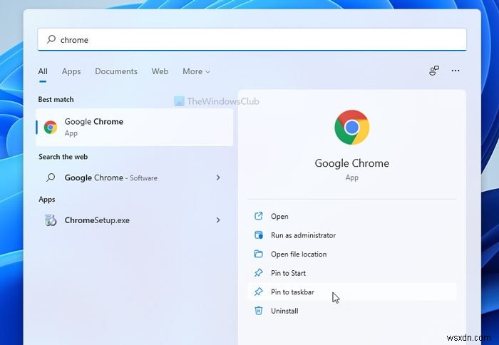 Windows 11에서 작업 표시줄에 앱 고정하는 방법 2가지